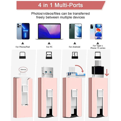 PortivaX™ 4 In 1 OTG Micro USB 3.0  Flash Drive